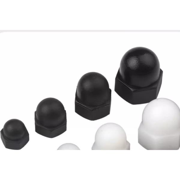 Custom M10 M18 Nylon Dome Cap Nuts M16 Acron nuts Black white round head Plastic Nuts