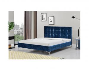 Best Wood Slat Full Size Crushed Velvet Fabric Bed Furniture wholesale