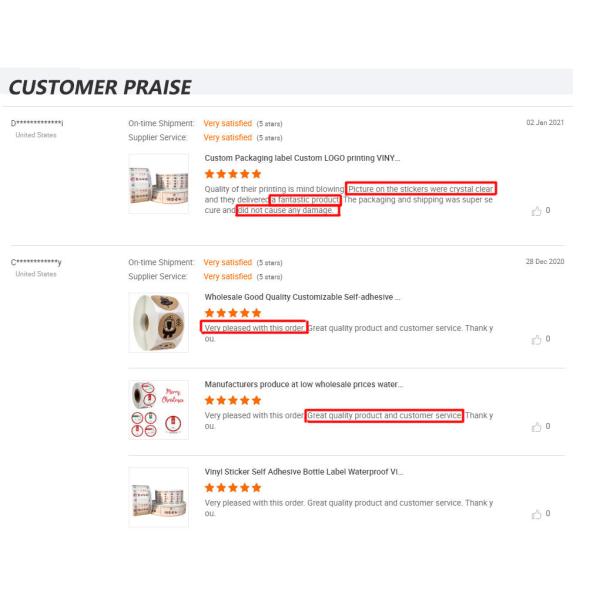 Sample in Advance Transaction Way for Customized PET Material Logo