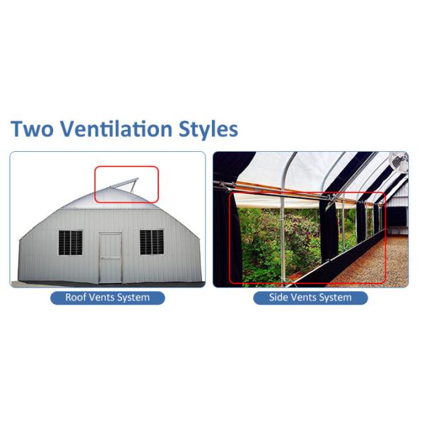 Easy Install Temperature Humidity Control Single Span Black Out Light Deprivation Greenhouse