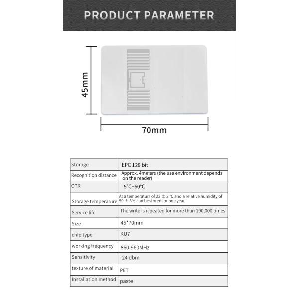 RFID UHF Tag Unmanned Supermarket Management Anti-counterfeiting Anti-theft Label Wet Inlay