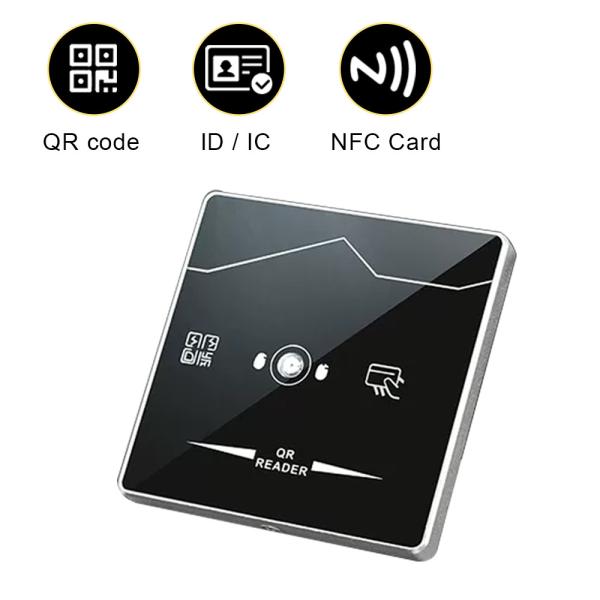 Cheap Tempered glass QR Code Reader Access Control Wiegand Proximity Card Reader for sale