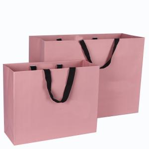 Best Pink Color Cardboard Bag Laminated Printed Luxury For Shopping / Gift wholesale