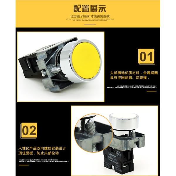 XB2B Push Button Switch Industrial Electrical Controls Illuminated Flush Head 24v 230v 1NO1NC