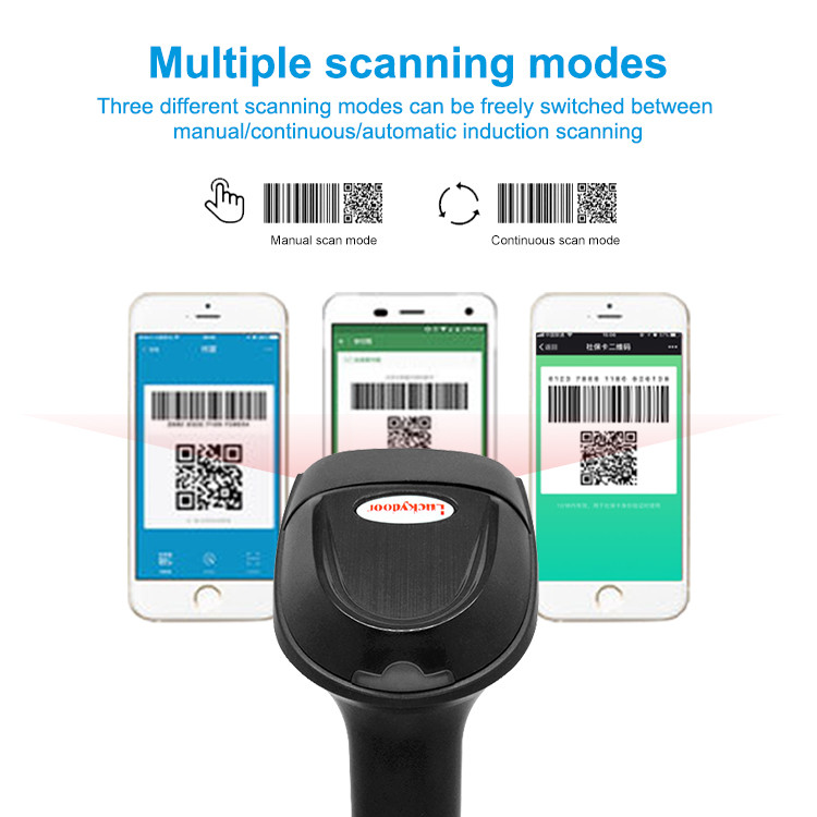 Handheld 2D Wired Barcode Scanner Gun With USB Or RS232 Interface