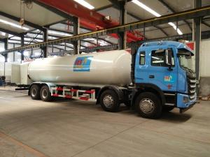 Best JAC 34.5cbm 8*4 17t- 18 Tons LPG Tanker Truck With Gas Refilling Machine wholesale