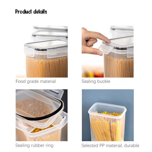 Hot Sale Food Containers Plastic Airtight Jar Sugar Bowl Various Capacities Custom Logo Accept