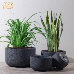 MGO Planters Clay Pots Garden Planters for Sale Polyresin Planter Pot Set Grey Planters Round Pots