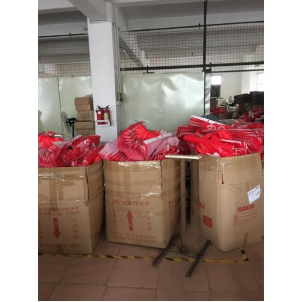 HPPE Rigid Handle Custom Plastic Shopping Bags Red Color New Year Printed