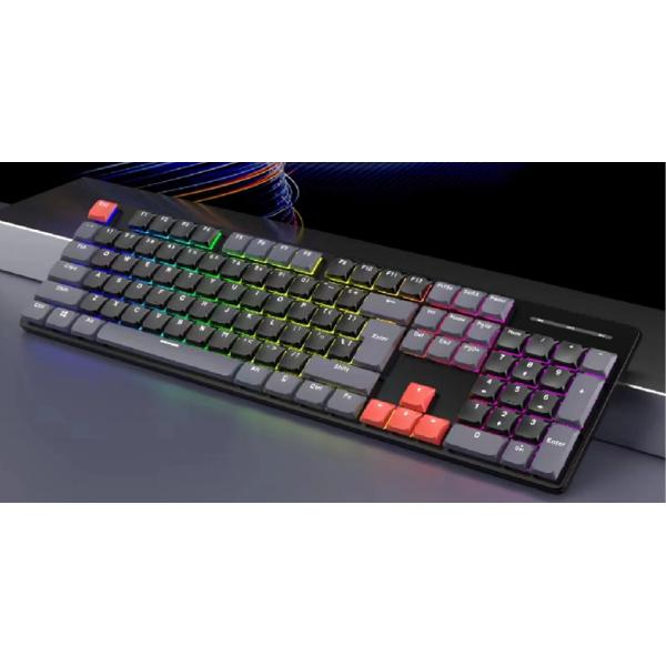 Ergonomic Mechanical Keyboard With TYPE-C Full Keys Anti-ghost And Enhanced Two-Color Injection Molded Floating Keycaps