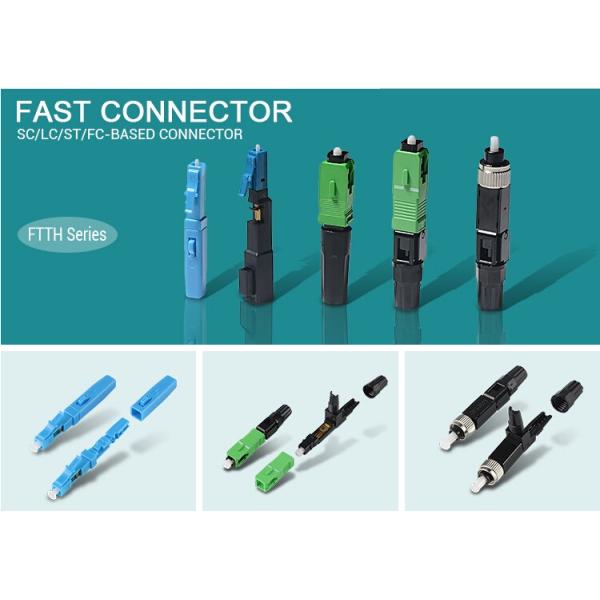 SC Field Assembly Optical Fiber Connectors , Green SC/APC Fast Connector