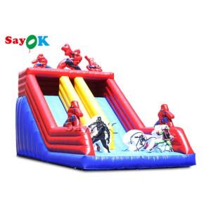 Best Spiderman Cartoon Dual Lane Inflatable Water Slides wholesale