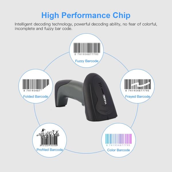 Durable 1D Barcode Scanner Laser Wireless Handheld For Supermarket YHD-1200L