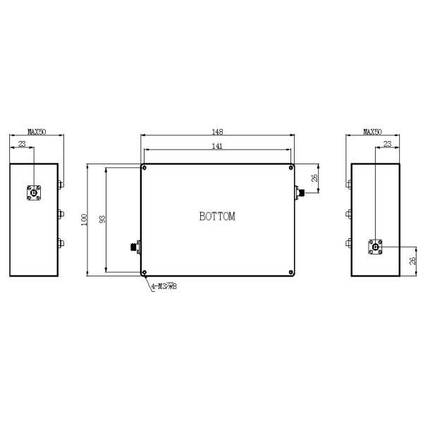 Connectors Interface 50W Bandpass RF filter​ 460MHz