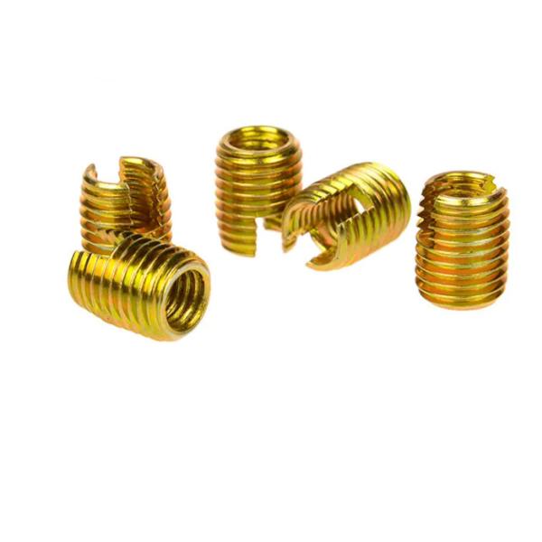 Yellow Plating Carbon steel Wire Thread Insert with slotted Customized Anodizing finishing