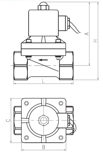 PVC Water Solenoid Valve with 0～1.0MPa Working Pressure 1.2MPa Compression Strength and -5～50℃ Working Temperature