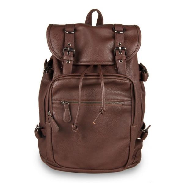 Cheap Retro Fashion Institute of wind men and women shoulder bag backpack school students tide Korea PU leather leisure backpa for sale