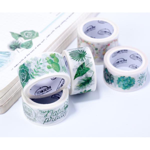 Custom Printed Colored Rice Paper Decorative Waterproof Adhesive washi Masking Tape