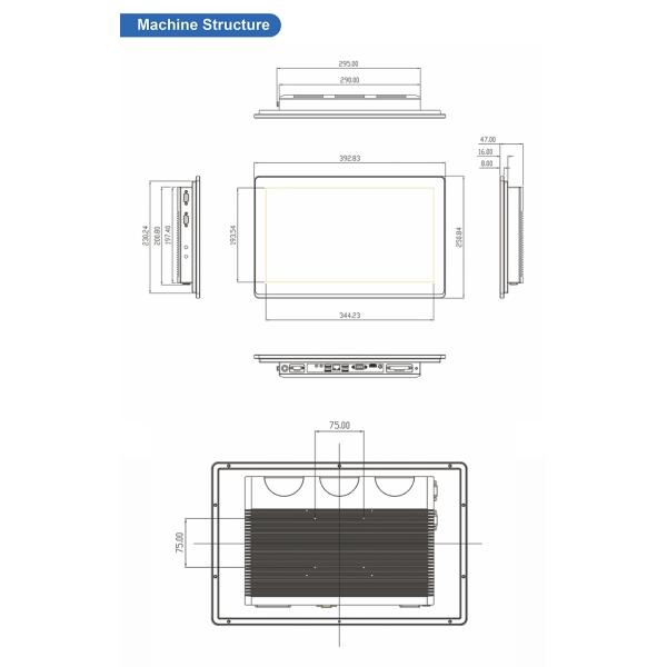 Embedded 15" 1280x800 250cd/m2 Touch Screen Tablet PC 11w