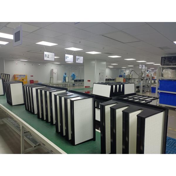 High Efficiency Pleated HEPA H14 H13 V Bank Air Filter For Ventilation System Purifier