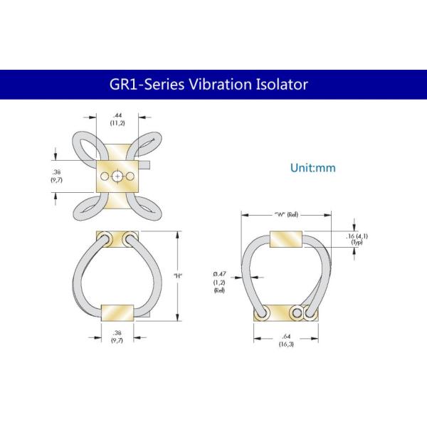 Aerial Camera Wire Rope Vibration Isolator GR1 Series Compact Structure