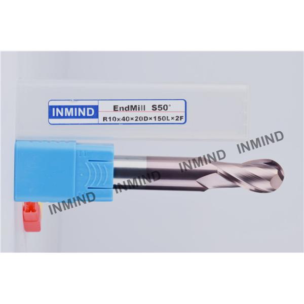 HRC50 Extra Long 2 Flut Ball Nose End Mill with AlTiN Coating Surface