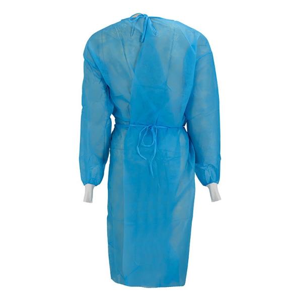 Cheap Full Back Hospital Disposable Gown , Disposable Hospital Gowns Knitted Cuffs for sale