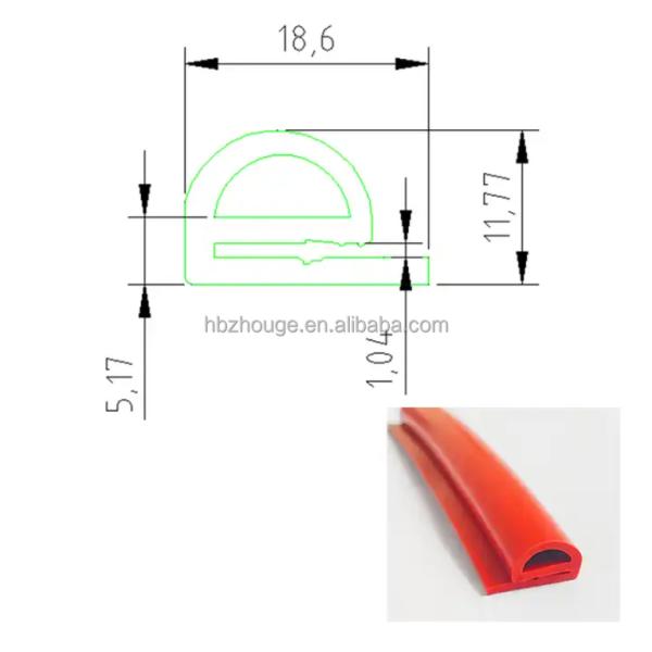 Cutting Extrusion High Temperature Silicone Rubber Seal Strip for Flexible E / B Type Shape