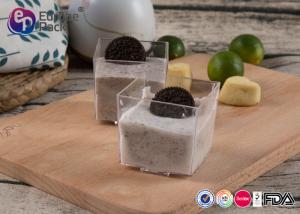 Recyclable Mini Plastic Square Cups BPA Free Dessert Plastic Containers