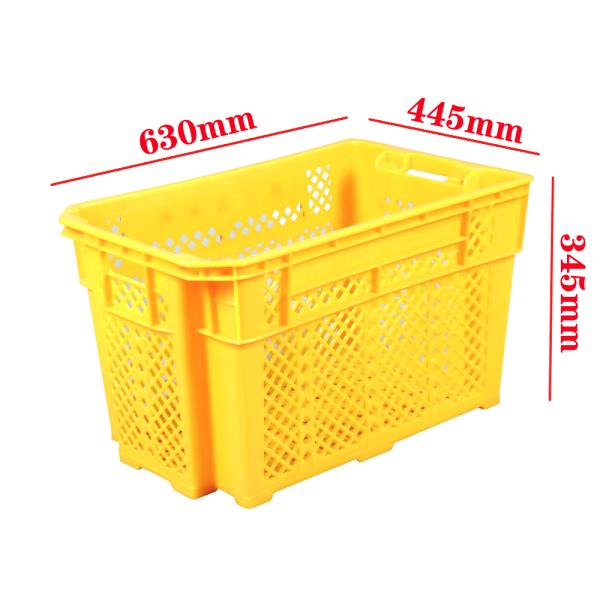 PP Mesh Large Farm Vegetable Packing Turnover Stackable Tomato Meat Crate Box 630*445mm