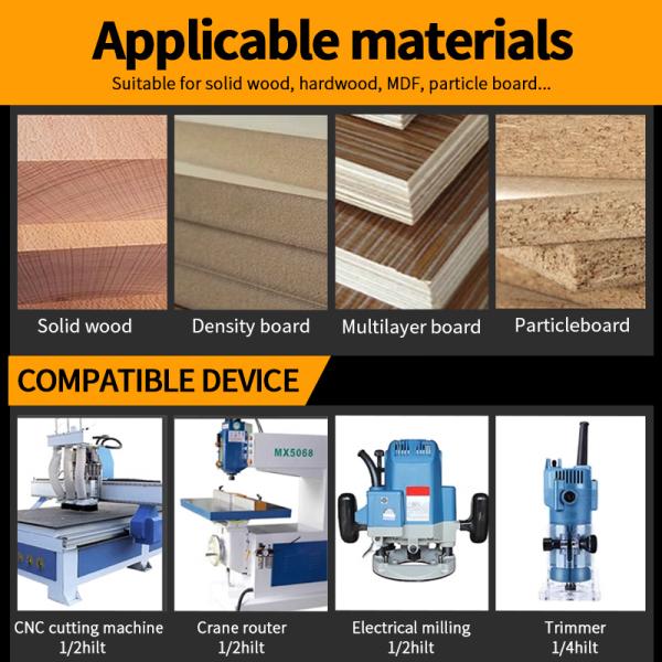 Straight ARDEN Router Bit 3 Slot TCT Router Bit Groove Milling Cutter 1/2 Shank