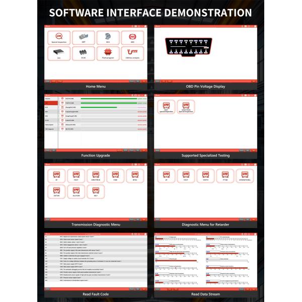 XTRUCK Chassis Diagnostic Tool for ZF Eaton FAST SINOTRUCK Transmission 3.28 inch Screen