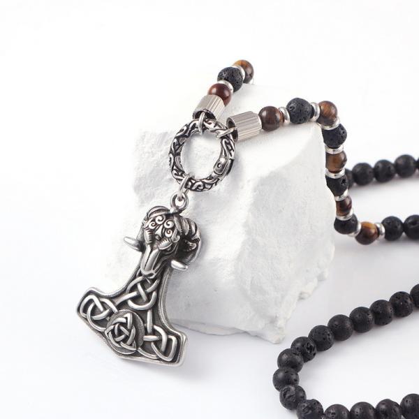 Cheap Halloween Punk Ram Casting Fashion Pendant Trendy Explosive Beaded Necklace Hanging Tag Boyfriend Style for sale