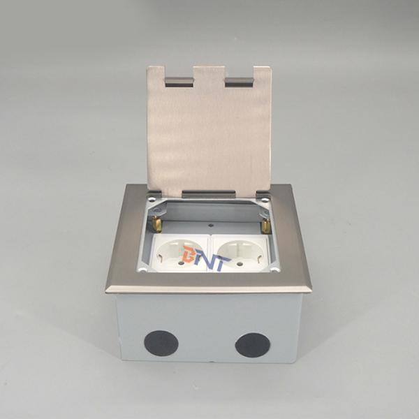 Cheap gold double EU power flip up floor socket outlet box for sale