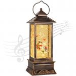 China Night lamp church decoration USB Powered 12 Glittering Christmas Snowman Lantern With Music for sale