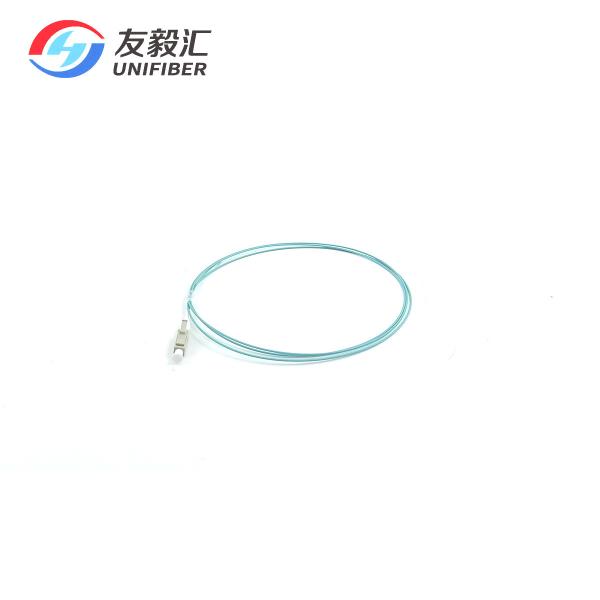 LC/PC OM3 OM4 Multimode Fiber Optic Pigtail 0.9mm Tight Buffer Aqua LSZH 1m