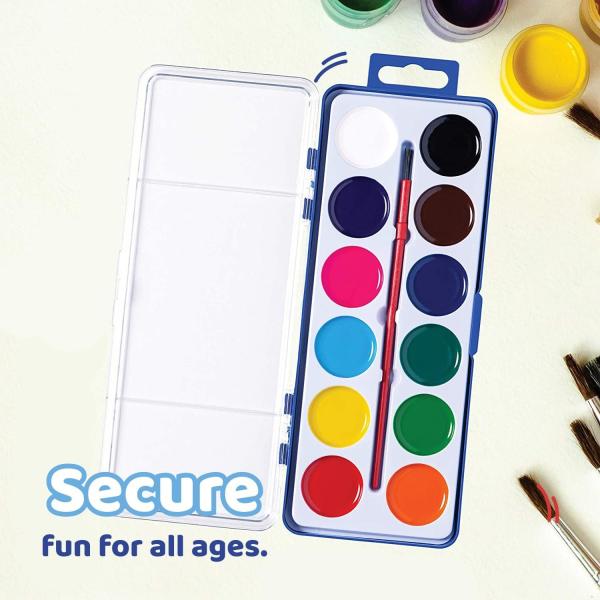 12 Watercolor Washable Acrylic Paint Kit With Paintbrush For Kids and Adults