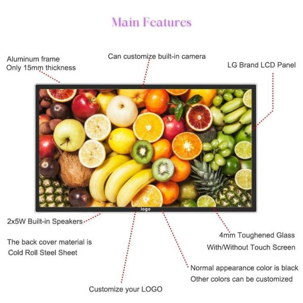 High Brightness Wall Mounted Digital Signage Colorful Explosion Proof 43''