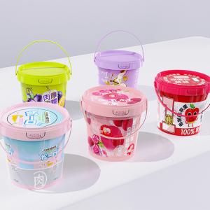 Best 300ml PP Plastic Beverage Chocolate Spread Food Sauces Pack Buckets Customized IML Container wholesale