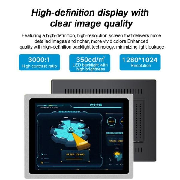 Hot Selling High Resolution Capacitive Touch Screen 15 Inch Embedded Industrial Computer in Stock