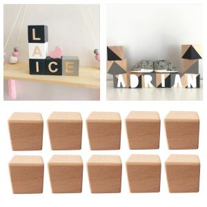 Best Mini 10pcs Unfinished Wood Blocks For Crafts Rectangular wholesale