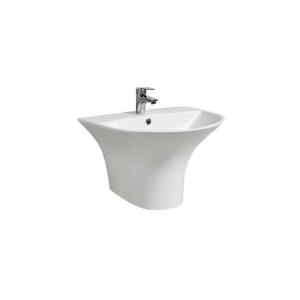 China High Quality Ceramic Basin Sanitary Ware Sink Half Pedestal Wall Hung Wash Basin on sale