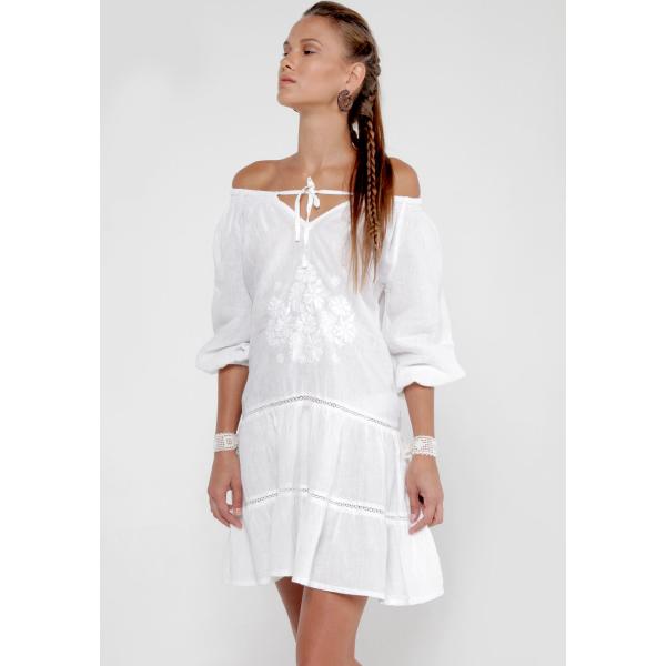 2018 Summer women off shoulder white dress