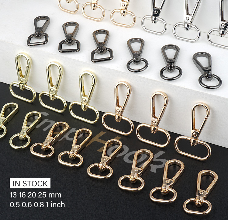 Custom 1" Metal Swivel Snap Hooks for Luxury Bag Hardware Spring Metal