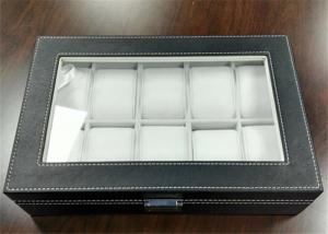 Best MDF Covered Leather Mens Watch Display Case , Watch Collection Box 10 Slots wholesale