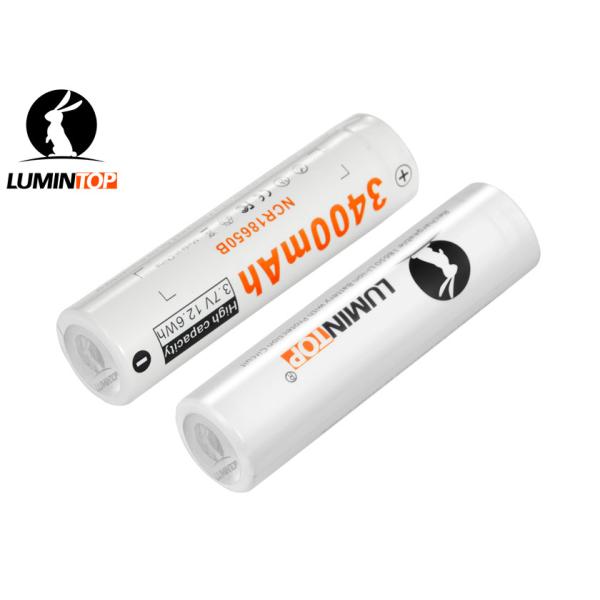Durable 3.7 Volt Flashlight Battery , 3400mAh 18650 Rechargeable Lithium Ion Battery