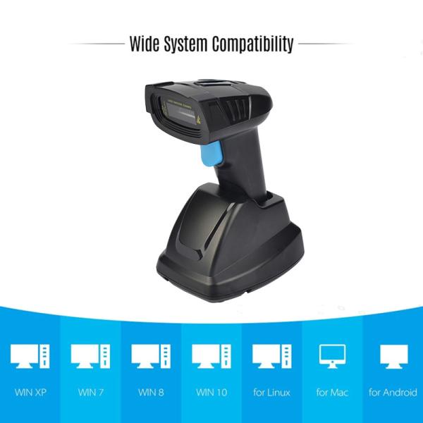 2D QR Code Wireless Barcode Scanner IP54 For Windows Mac IOS Android