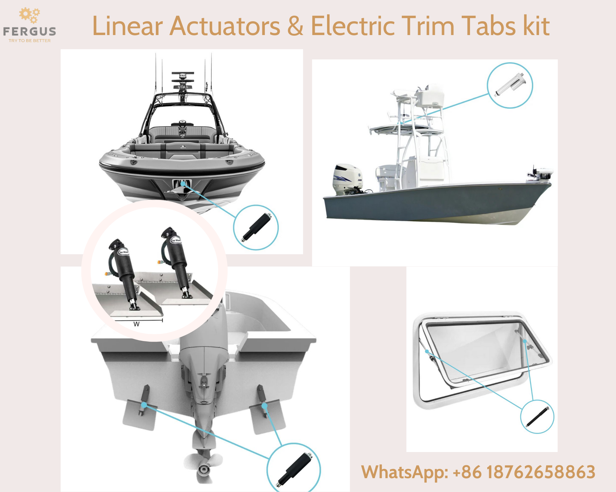 Bolt Electric Trim Tab System, Include LED Screen Control, Actuators, Wires Harnesses and Mounting Hardware