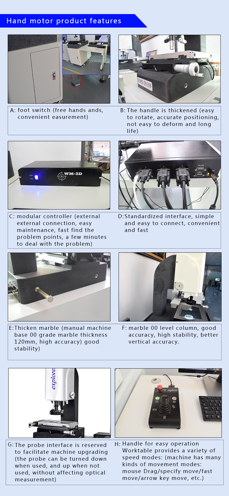 OEM ODM Manual Coordinate Measuring Machine , Video Measuring Instrument For Screws
