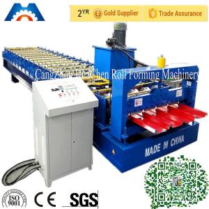 China Corrugated Sheet Metal Roofing Roll Forming Machine Computer Control on sale